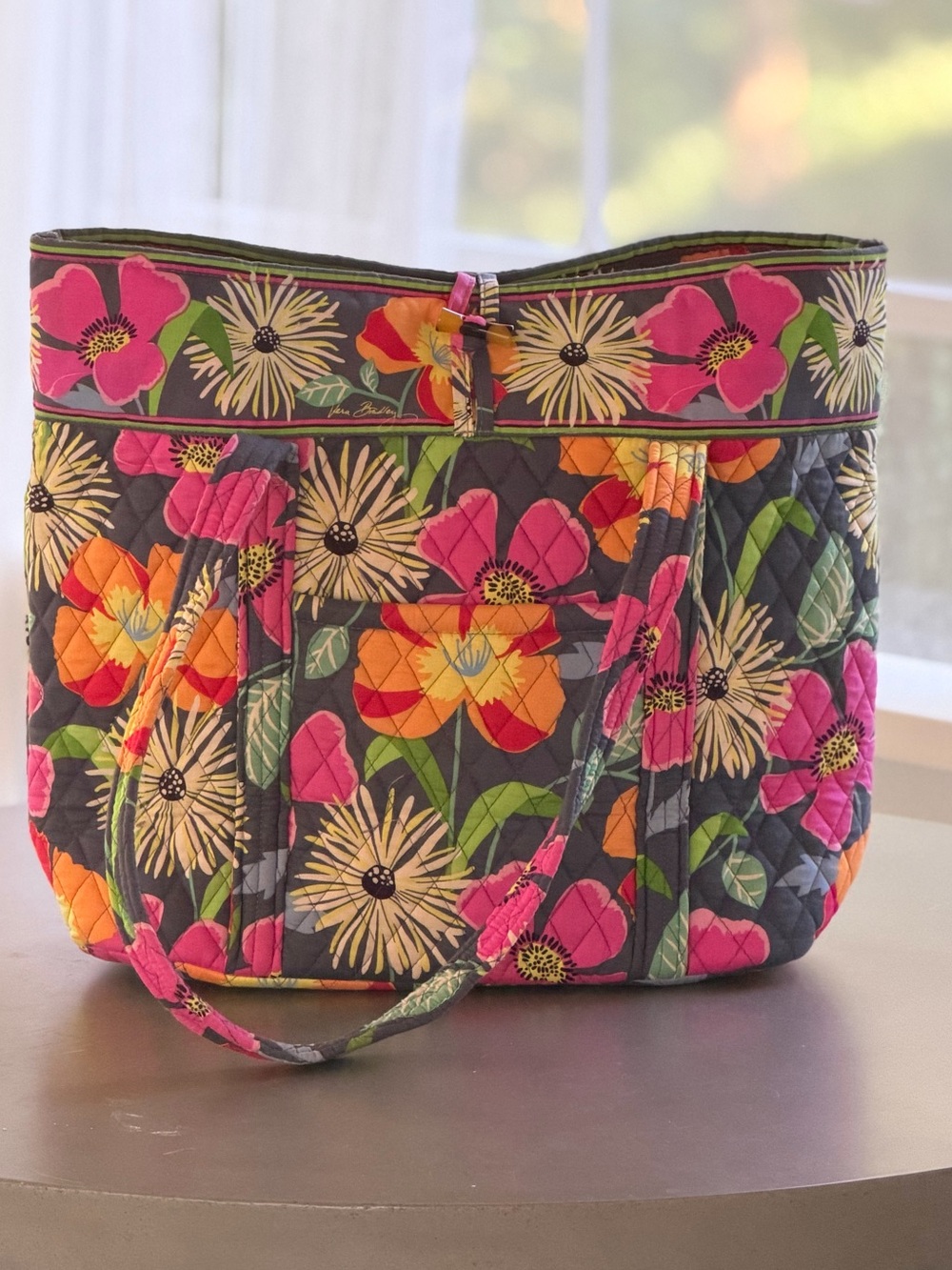 Vera Bradley Toggle Quilted Floral Tote - Jazzy Blooms Design